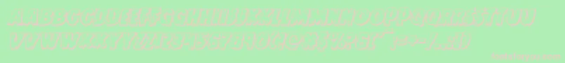 Doktermonstro3Dital-fontti – vaaleanpunaiset fontit vihreällä taustalla