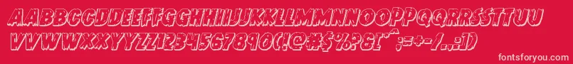 Doktermonstro3Dital-Schriftart – Rosa Schriften auf rotem Hintergrund