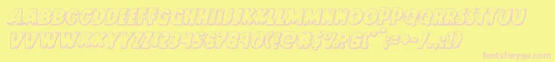 Doktermonstro3Dital-Schriftart – Rosa Schriften auf gelbem Hintergrund