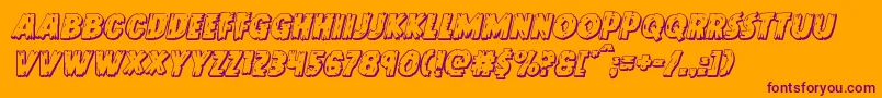 Doktermonstro3Dital Font – Purple Fonts on Orange Background