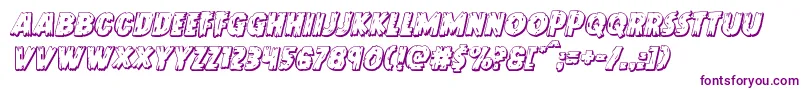Doktermonstro3Dital-fontti – violetit fontit valkoisella taustalla