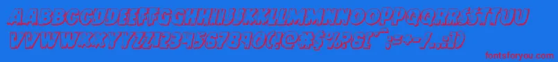 Шрифт Doktermonstro3Dital – красные шрифты на синем фоне