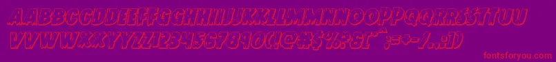 フォントDoktermonstro3Dital – 紫の背景に赤い文字