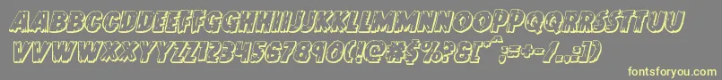 Doktermonstro3Dital-Schriftart – Gelbe Schriften auf grauem Hintergrund