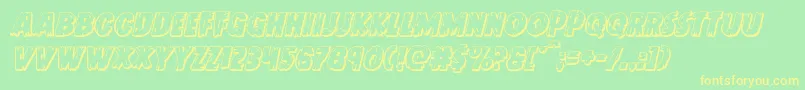 Doktermonstro3Dital Font – Yellow Fonts on Green Background