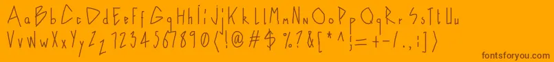 Naive Font – Brown Fonts on Orange Background