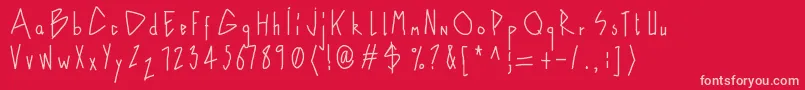 Naive Font – Pink Fonts on Red Background
