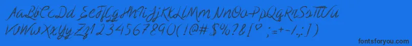 ScribbleScript Font – Black Fonts on Blue Background