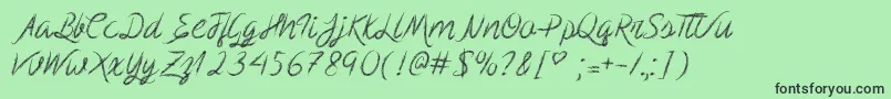 ScribbleScript-fontti – mustat fontit vihreällä taustalla