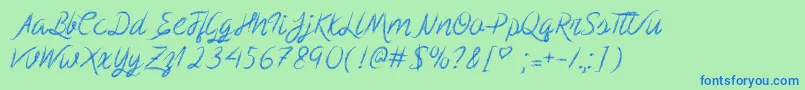 ScribbleScript Font – Blue Fonts on Green Background