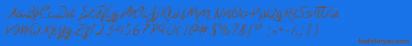 ScribbleScript Font – Brown Fonts on Blue Background