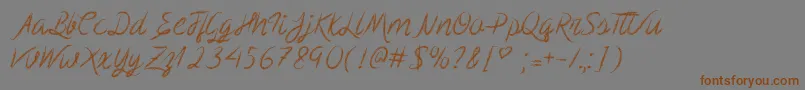 ScribbleScript-Schriftart – Braune Schriften auf grauem Hintergrund