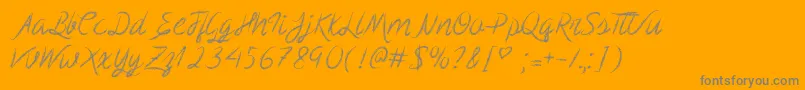 ScribbleScript-Schriftart – Graue Schriften auf orangefarbenem Hintergrund