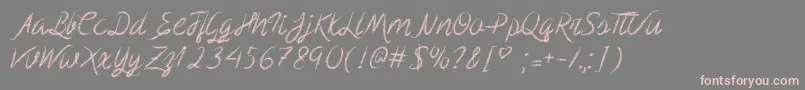 Fonte ScribbleScript – fontes rosa em um fundo cinza