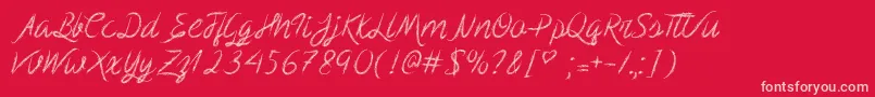 ScribbleScript Font – Pink Fonts on Red Background