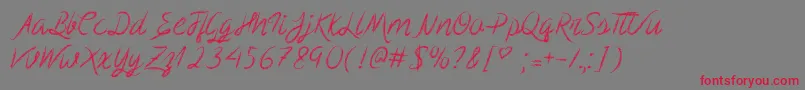 ScribbleScript-Schriftart – Rote Schriften auf grauem Hintergrund