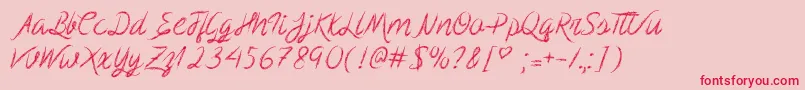 ScribbleScript Font – Red Fonts on Pink Background