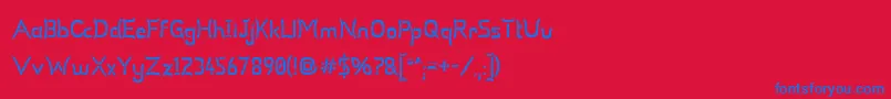 フォントUmSticksAlienated – 赤い背景に青い文字