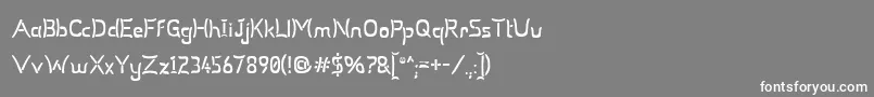 フォントUmSticksAlienated – 灰色の背景に白い文字