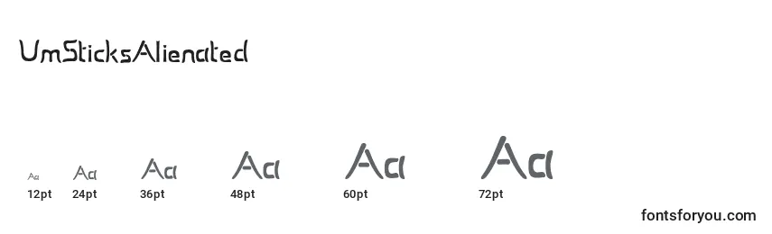 UmSticksAlienated Font Sizes
