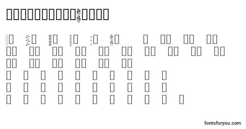 Schriftart KrVerticalFlair – Alphabet, Zahlen, spezielle Symbole