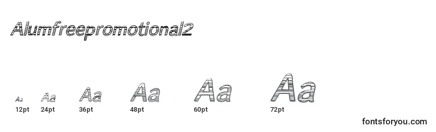 Größen der Schriftart Alumfreepromotional2