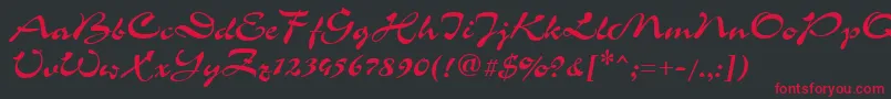 フォントCorridactt – 黒い背景に赤い文字
