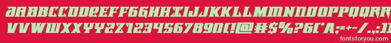 フォントLifeforceboldital – 赤い背景に緑の文字