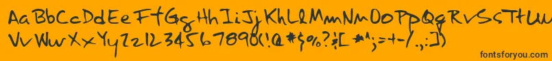 LannyRegular-Schriftart – Schwarze Schriften auf orangefarbenem Hintergrund