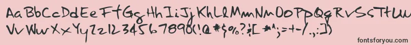 LannyRegular Font – Black Fonts on Pink Background