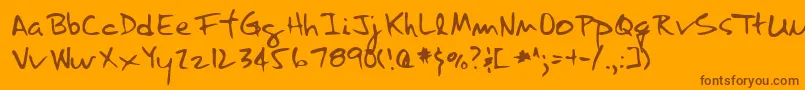 LannyRegular Font – Brown Fonts on Orange Background