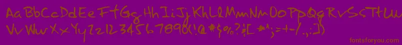 Police LannyRegular – polices brunes sur fond violet