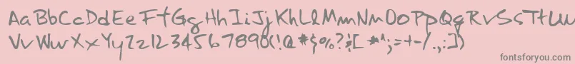 LannyRegular Font – Gray Fonts on Pink Background