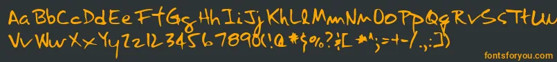 LannyRegular Font – Orange Fonts on Black Background