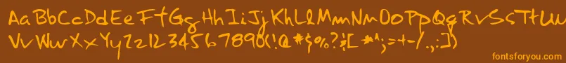 Police LannyRegular – polices orange sur fond brun