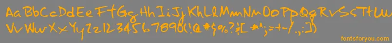 LannyRegular Font – Orange Fonts on Gray Background