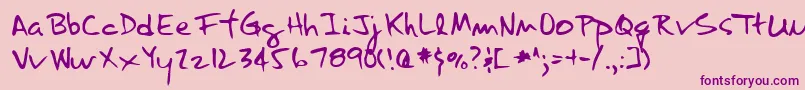 LannyRegular Font – Purple Fonts on Pink Background