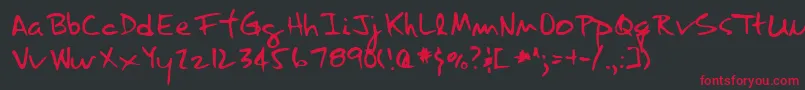 LannyRegular Font – Red Fonts on Black Background