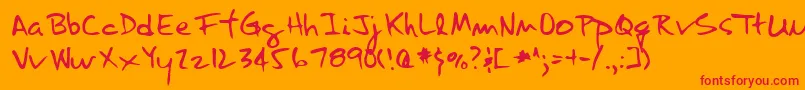 LannyRegular Font – Red Fonts on Orange Background
