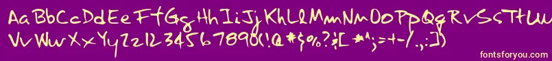 LannyRegular Font – Yellow Fonts on Purple Background