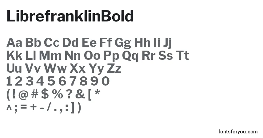 A fonte LibrefranklinBold – alfabeto, números, caracteres especiais
