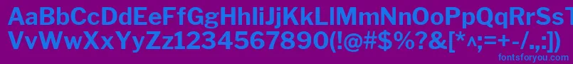 フォントLibrefranklinBold – 紫色の背景に青い文字