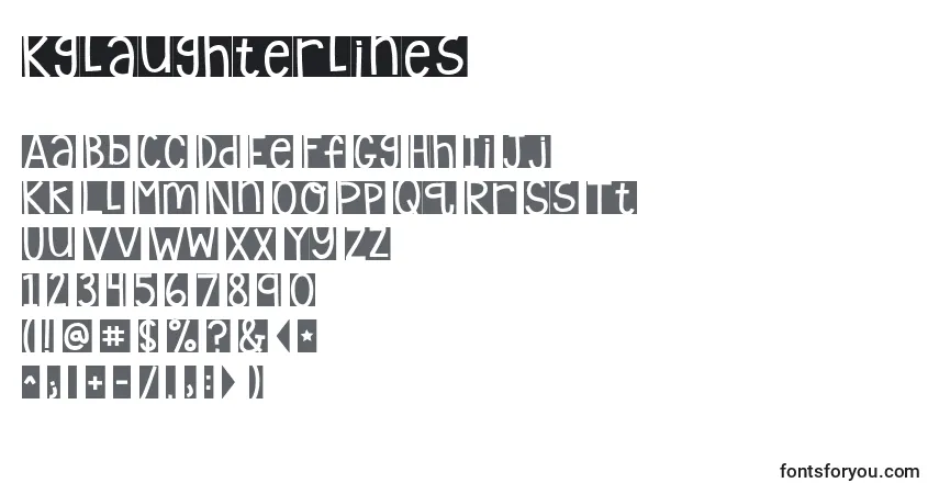 Kglaughterlines-fontti – aakkoset, numerot, erikoismerkit