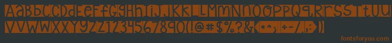 Kglaughterlines-fontti – ruskeat fontit mustalla taustalla