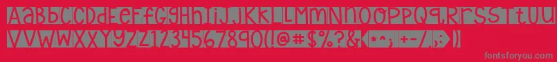 Kglaughterlines Font – Gray Fonts on Red Background