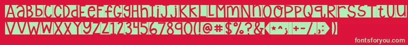 Kglaughterlines Font – Green Fonts on Red Background