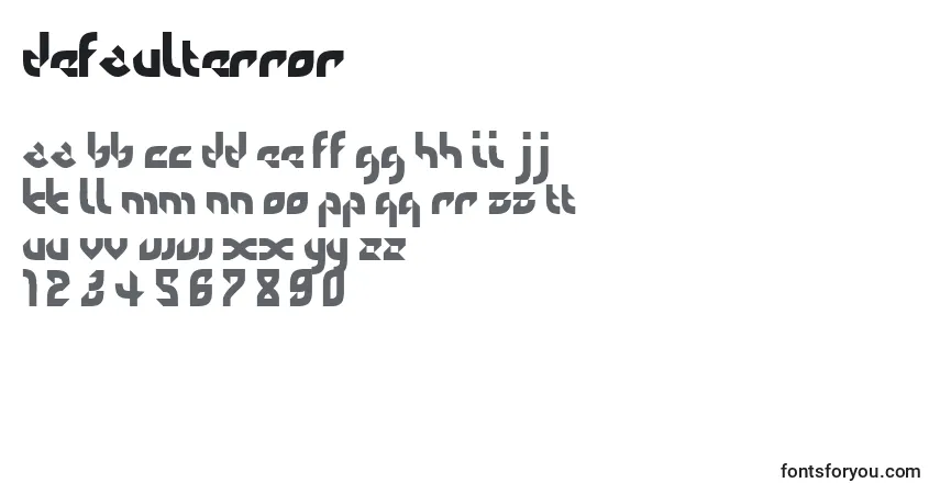 Defaulterror-fontti – aakkoset, numerot, erikoismerkit