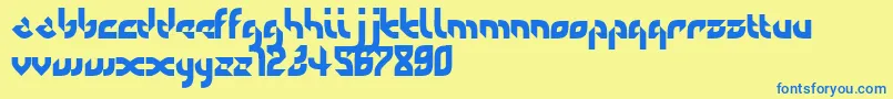 Defaulterror Font – Blue Fonts on Yellow Background