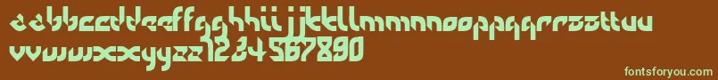 フォントDefaulterror – 緑色の文字が茶色の背景にあります。