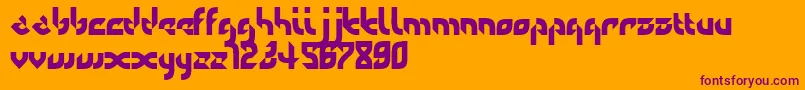 Defaulterror-Schriftart – Violette Schriften auf orangefarbenem Hintergrund